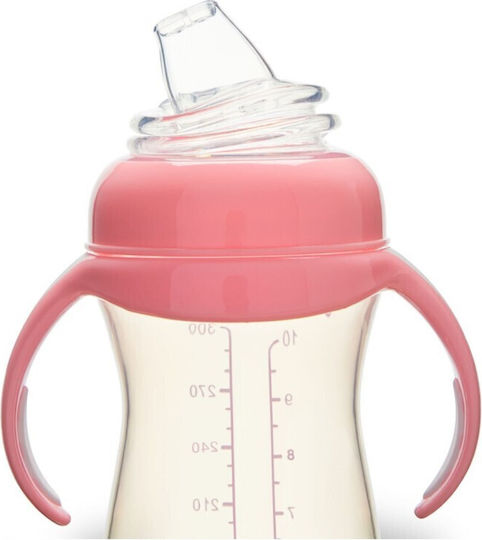 Munchkin Gentle Tall Transition Cup Εκπαιδευτικό Μπιμπερό Πλαστικό με Λαβές Ροζ για 9m+ 296ml