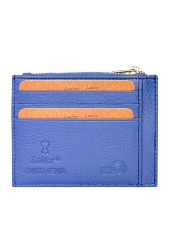 Small Leather Women's Wallet Classic with RFID Light Blue