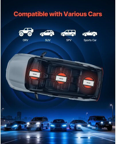 Vevor Car Audio Amplifier 4-channel Bridgeable Car Amplifier Multichannel Class D Stereo Amp Max 4 X 500w At 4 Ohms 4 X 1000w At 2 Ohms High Output Suvs Pickups Off-road Vehicles