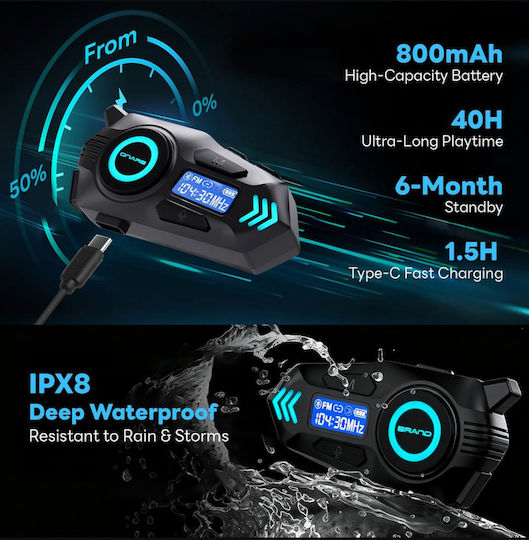 K09 Single Motorcycle Helmet Communication with Bluetooth K09-BLACK