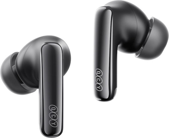QCY MeloBuds N70i Bluetooth Handsfree Ακουστικά με Αντοχή στον Ιδρώτα και Θήκη Φόρτισης Black