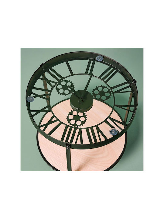Round Side Table Glass Black W39xL39xH40cm