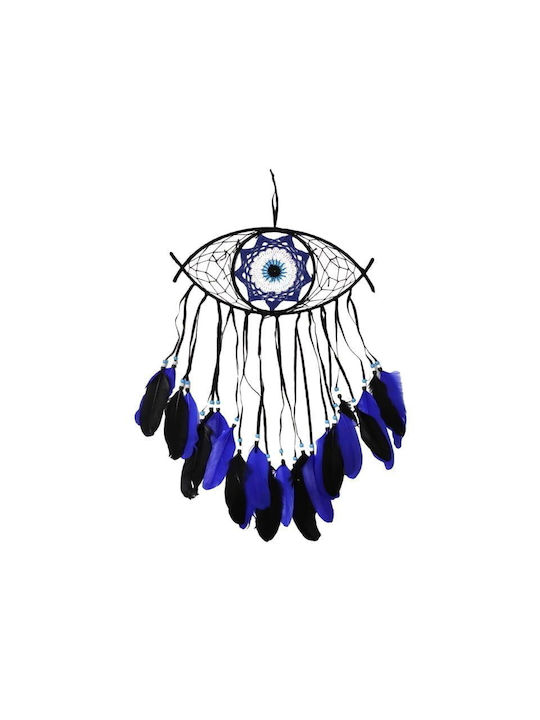 Decorative Dreamcatcher Eye Handmade White Made of Fabric 65x65cm