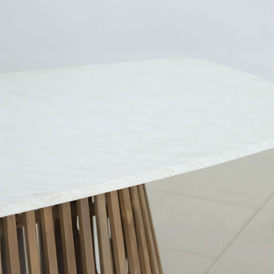 Siracusa Τραπέζι Τραπεζαρίας Ξύλινο Λευκό 220x110x77.5εκ.