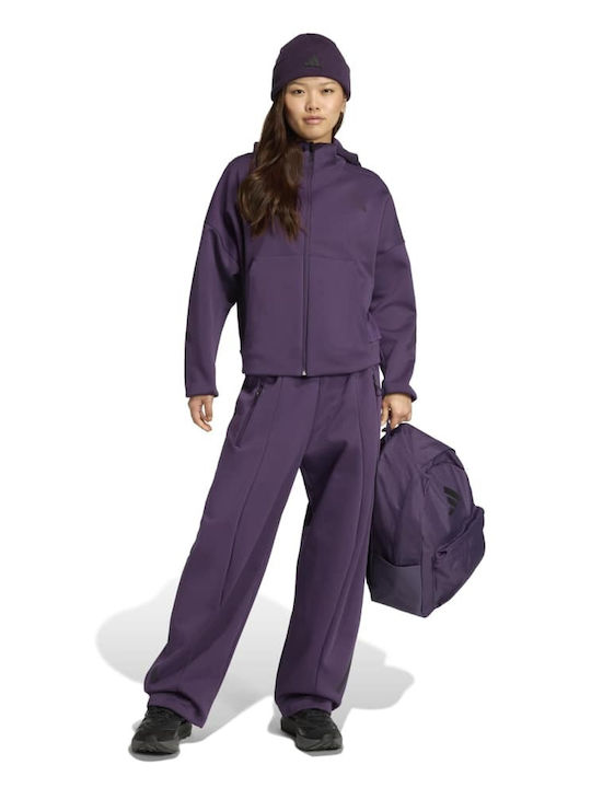 Z.n.e. Fz Plum Women's Short Lifestyle Jacket for Winter with Hood Plum