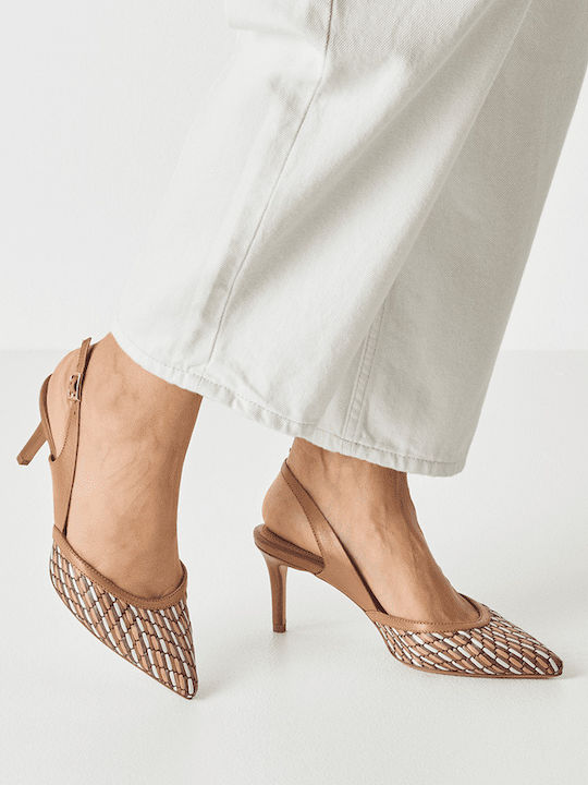 Leder Pumps Tabac Braun