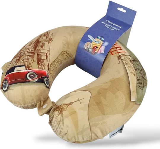 Diplomat Vintage Travel Pillow Memory Foam Beige