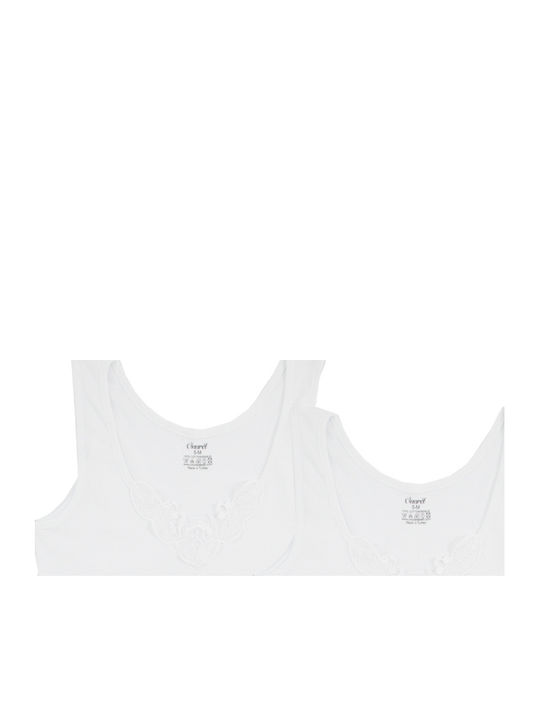 Damen T-Shirts Weiß 2Pack