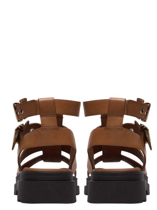 Cove Flache Sandalen für Damen in Tabac Braun Farbe