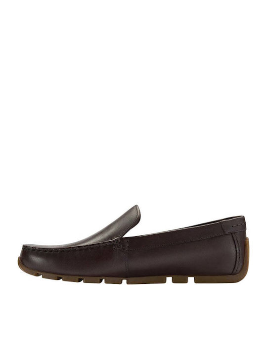 Leather Women's Loafers in Brown Color