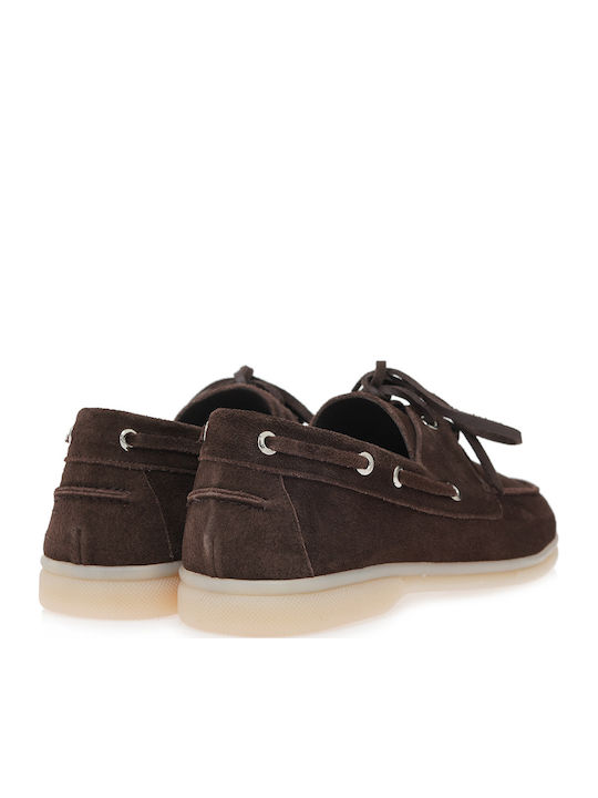 Leather Women's Loafers in Brown Color