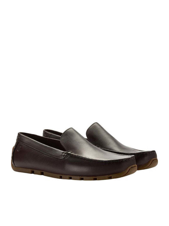 Leather Women's Loafers in Brown Color