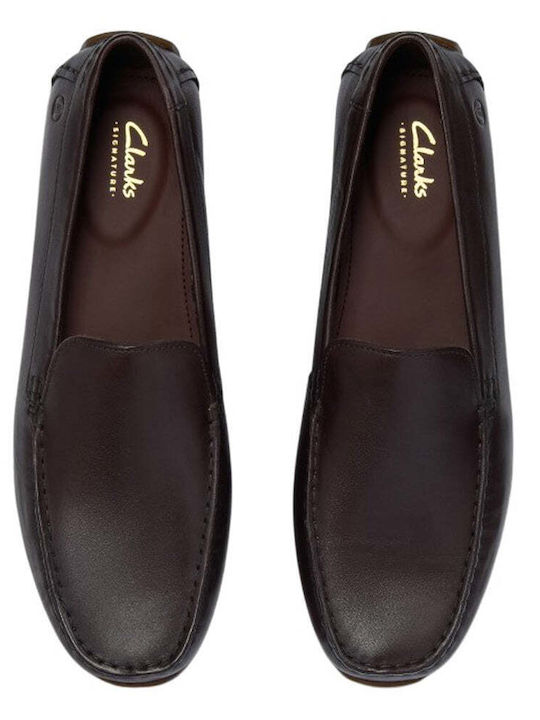 Leather Women's Loafers in Brown Color