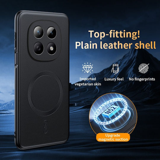 Ultra Hybrid Magsafe Leather Coated Camera Protect Θήκη Xiaomi Redmi Note 15 4g Black