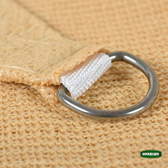 Grasher Rechteckiges Sonnensegel Beige Mit Hoop 2x3x3m 180gr/m²