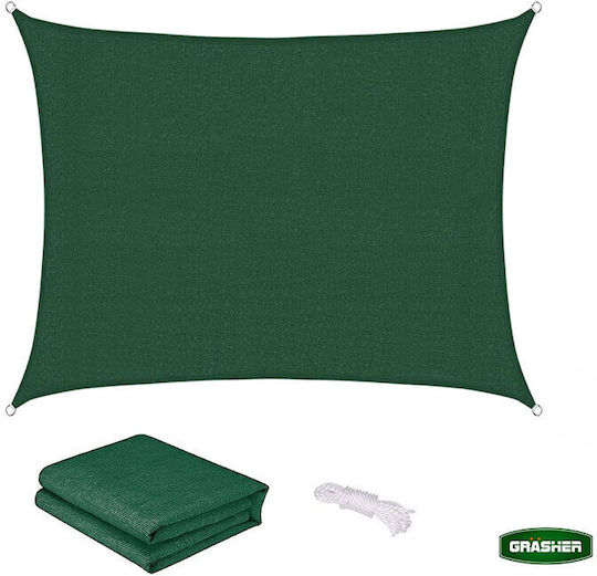 Grasher Shade Sail Зелен С парчета 3.6x3.6m 180гр/кв.м