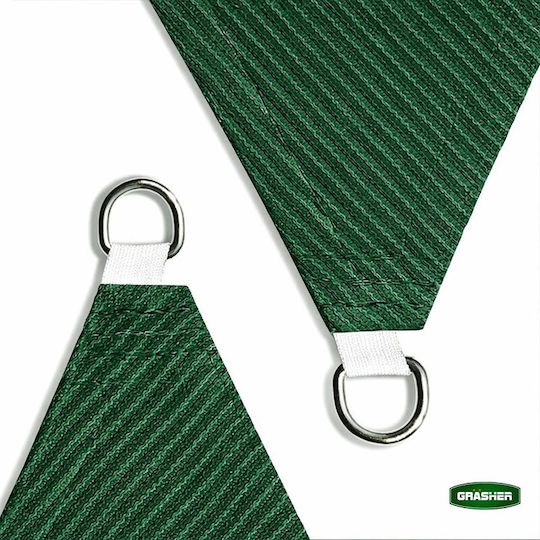 Grasher Pânză De Umbrire Triunghiulară Verde Cu Cerc 3.6m 180gr/m²