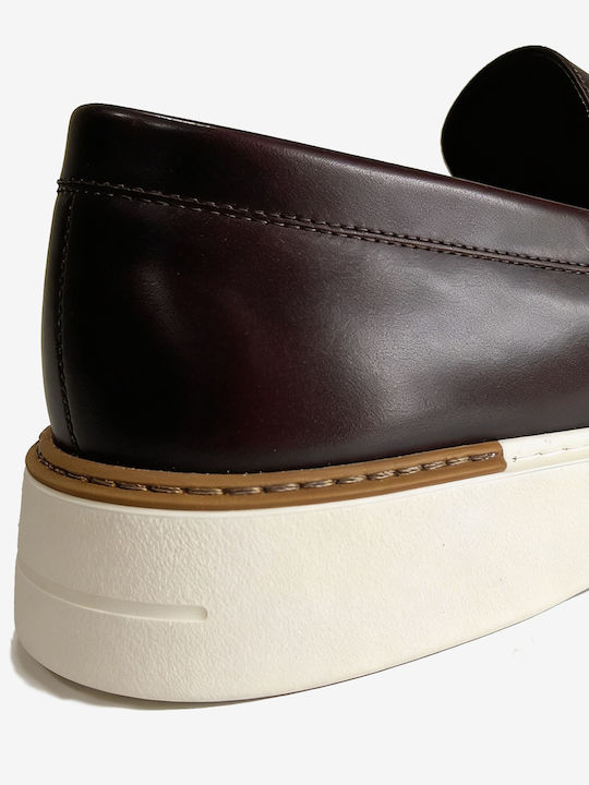 Δερμάτινα Ανδρικά Loafers σε Καφέ Χρώμα