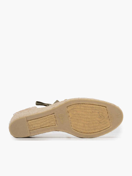 Women's Fabric Platform Espadrilles Green