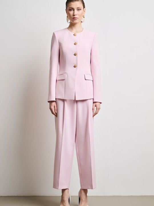 Desiree Lang Damen Mittellang Blazer Pink