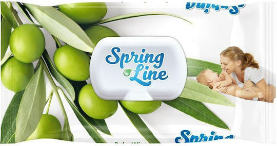 Șervețele Umede Extract de Ulei de Măsline Spring Line Pop Up 72 Bucăți În Cutie Cu Capac