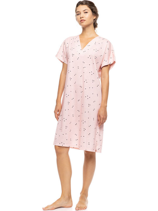 Pink Label Χειμερινό Γυναικείο Νυχτικό Pink Pink Label Χειμερινό Γυναικείο Νυχτικό Pink