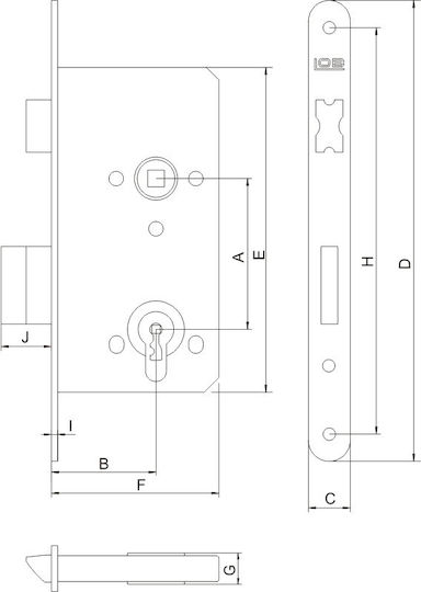 Lob Încuietoare Îngropată 72x50mm Cheie Z75z