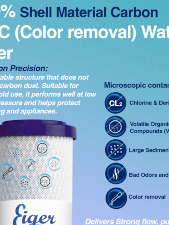 Eiger Countertop and Under Sink Water Filter Replacement made of Activated Carbon 10" 0.5 μm