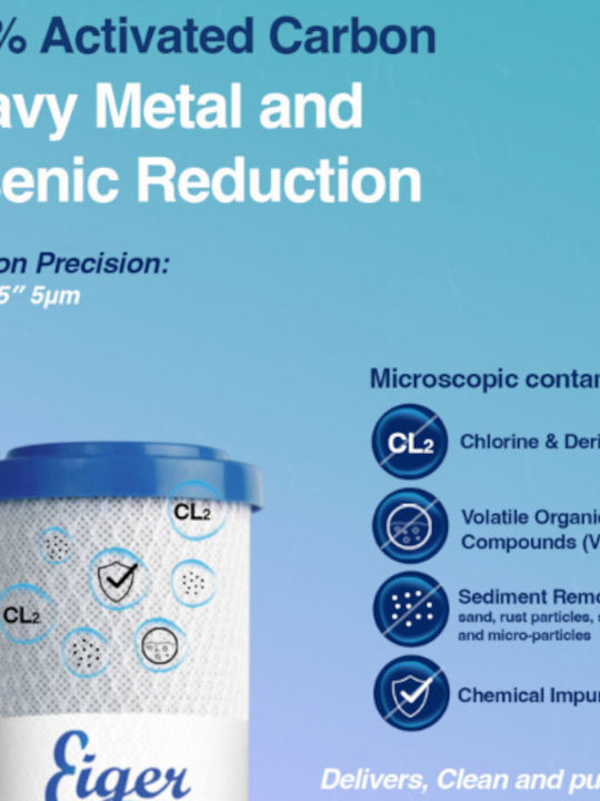 Eiger Countertop and Under Sink Water Filter Replacement made of Activated Carbon 10" 5 μm