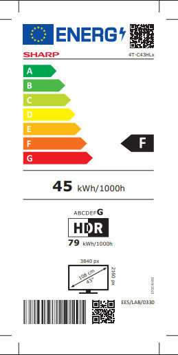 Sharp Smart Τηλεόραση 43" 4K UHD LED 43HL4265E HDR (2025)