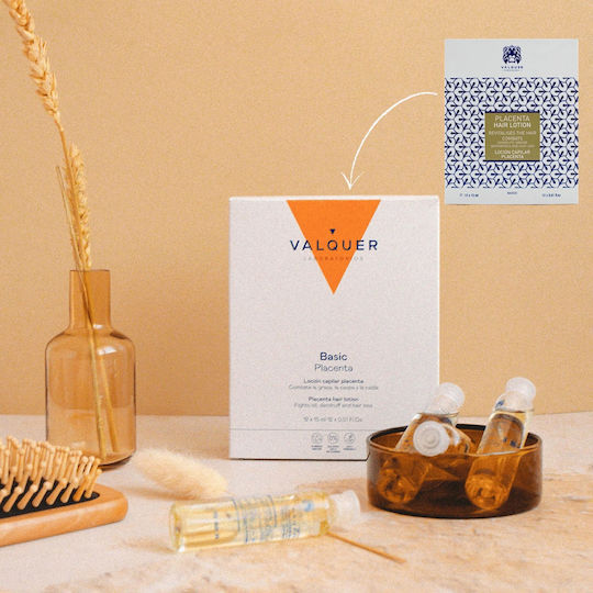 Valquer Basic Placenta Αμπούλες Μαλλιών κατά της Πιτυρίδας 12x15ml