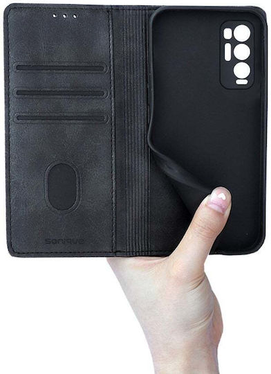 Vintage Magnet Wallet Mobile Phone Case Sonique Oppo Find X3 Neo 5g Black