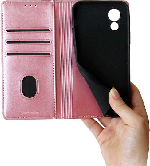 Vintage Magnet Wallet Mobile Phone Case Sonique TCL 501 4G Rose Gold