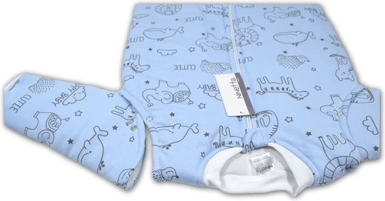 Ninetta Bebe Winter Sleeping Bag with Feet 2.5 Tog Light Blue with Detachable Sleeves