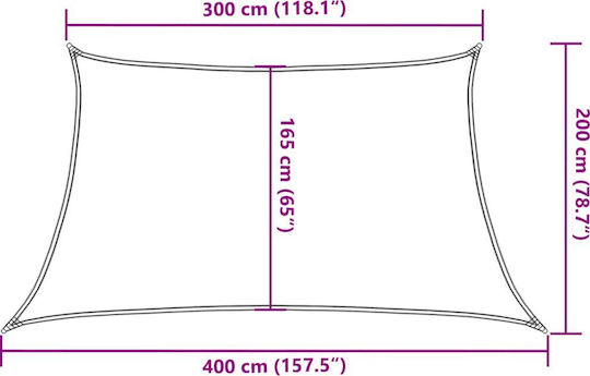 vidaXL Rechteckig Sonnensegel Gray 2x4m 160gr/m²