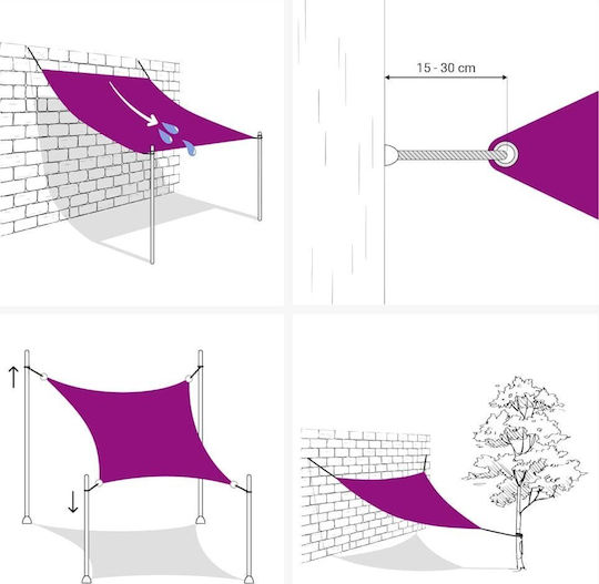 vidaXL Shade Sail Бежов 4x5.8m 160гр/кв.м