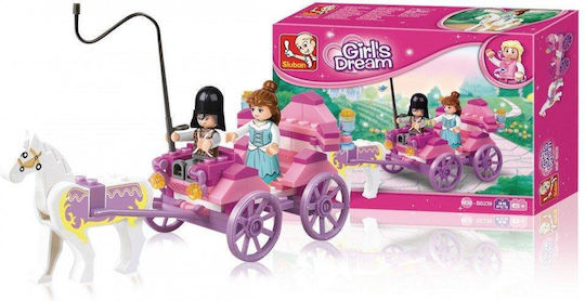 Sluban Building Blocks Girl's Dream Princess Carriage For 6+ Years 99 Pieces