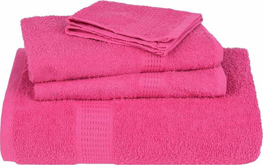 vidaXL Set of 4 Hotel Bathroom Towels 140x70cm Pink