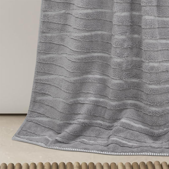 Lino Home Πετσέτα Σώματος Loomline 80x150εκ. Γκρι Βάρους 600gr/m²