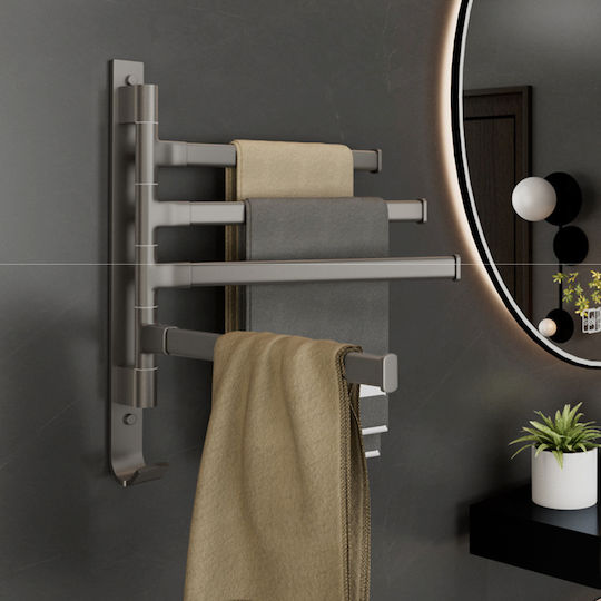 Inco Поставка за дрехи Баня 4 Места ​30x34см Inox Сив