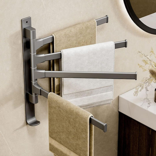 Inco Поставка за дрехи Баня 4 Места ​30x34см Inox Сив