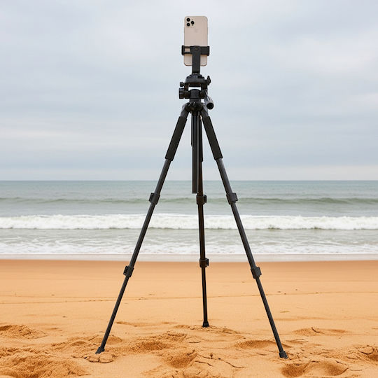 Avizar Adjustable 1.6m Multifunction Tripod Rotating Smartphone Holder Black