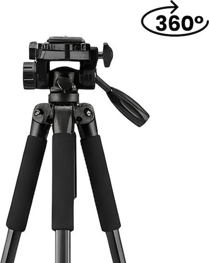 Avizar Adjustable 1.6m Multifunction Tripod Rotating Smartphone Holder Black