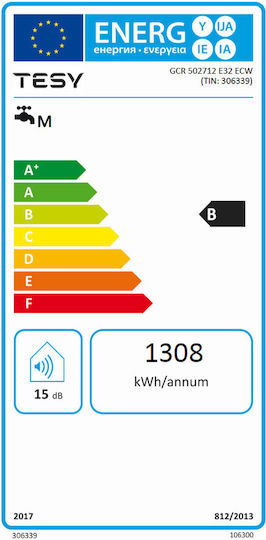 Tesy Ηλεκτρομπόιλερ 50lt Glass Κάθετο 1.2kW με Wi-Fi