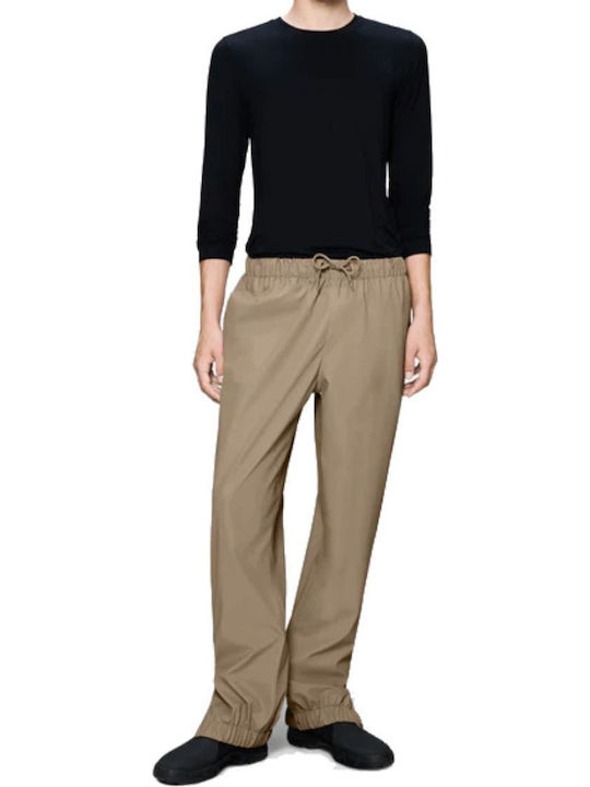 Damen Stoff Hose mit Gummizug Beige