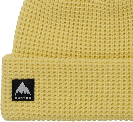 Recycled Waffle Beanie Beanie Knitted in Yellow color