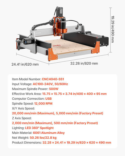 Vevor Μηχάνημα CNC SKDKJ4040CM9GZSFB001V2