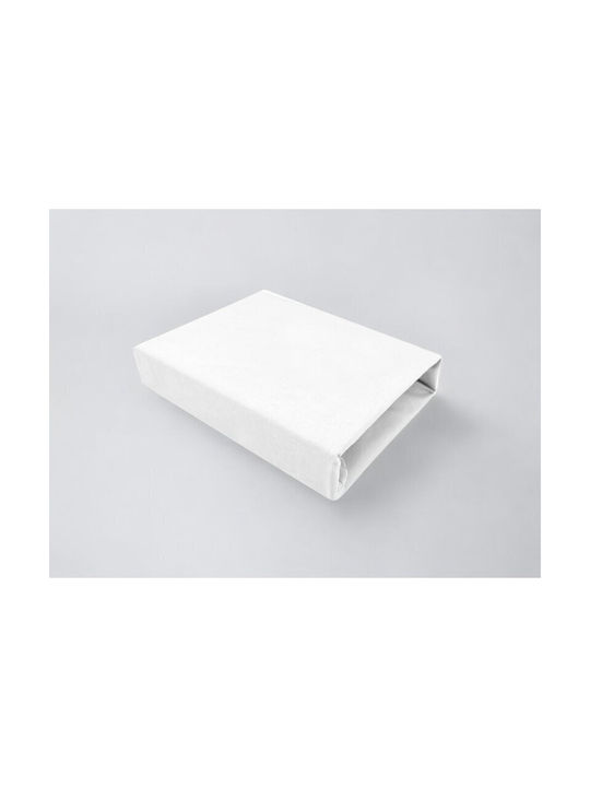 Qmini Cearșaf pentru bebeluși Pentru Cradle Flanelă cu Cauciuc Alb 90x40buc