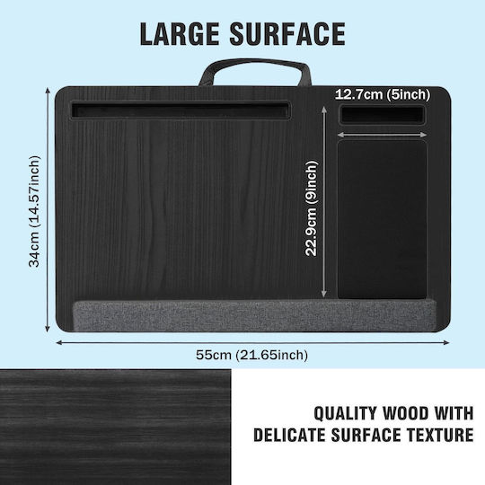 Tabelul pentru Laptop până la 17" 55x34 cm with mouse holder and forearm support with double ventilation cushions