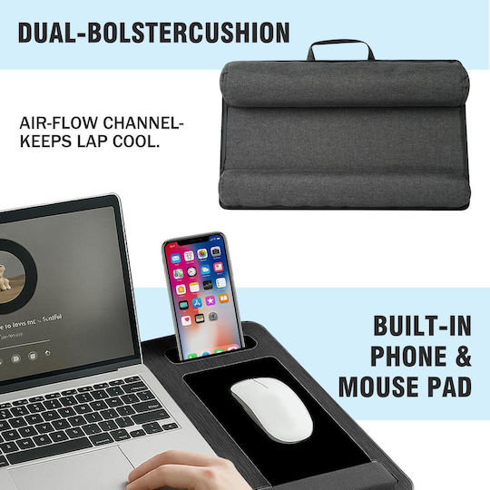 Tabelul pentru Laptop până la 17" 55x34 cm with mouse holder and forearm support with double ventilation cushions